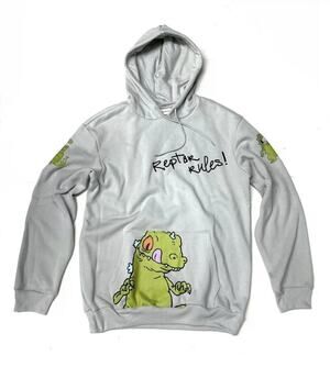 Rugrats Hoodie Size M Medium REPTAR RULES Mens Womens Nickelodeon Grey Unisex